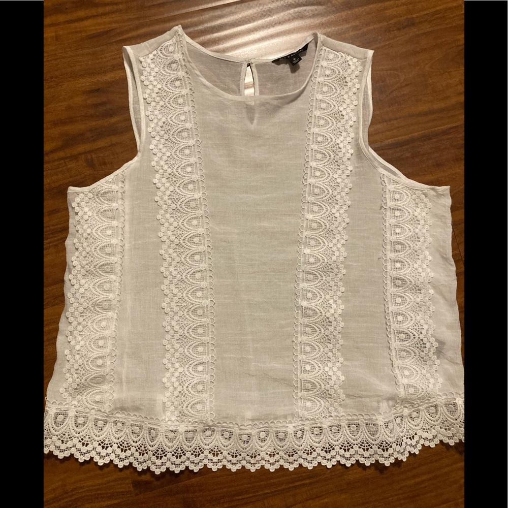 White lace sheer tank